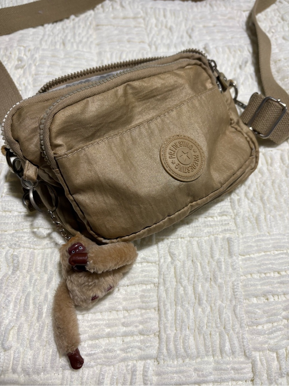 Kipling Tan Convertible Crossbody Sling Fanny Pack Bag